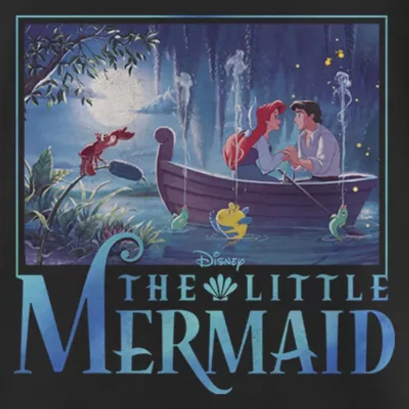 Disney Collection Little & Big Kid Girls Crew Neck Short Sleeve Regular Fit Ariel The Mermaid Graphic T-Shirt