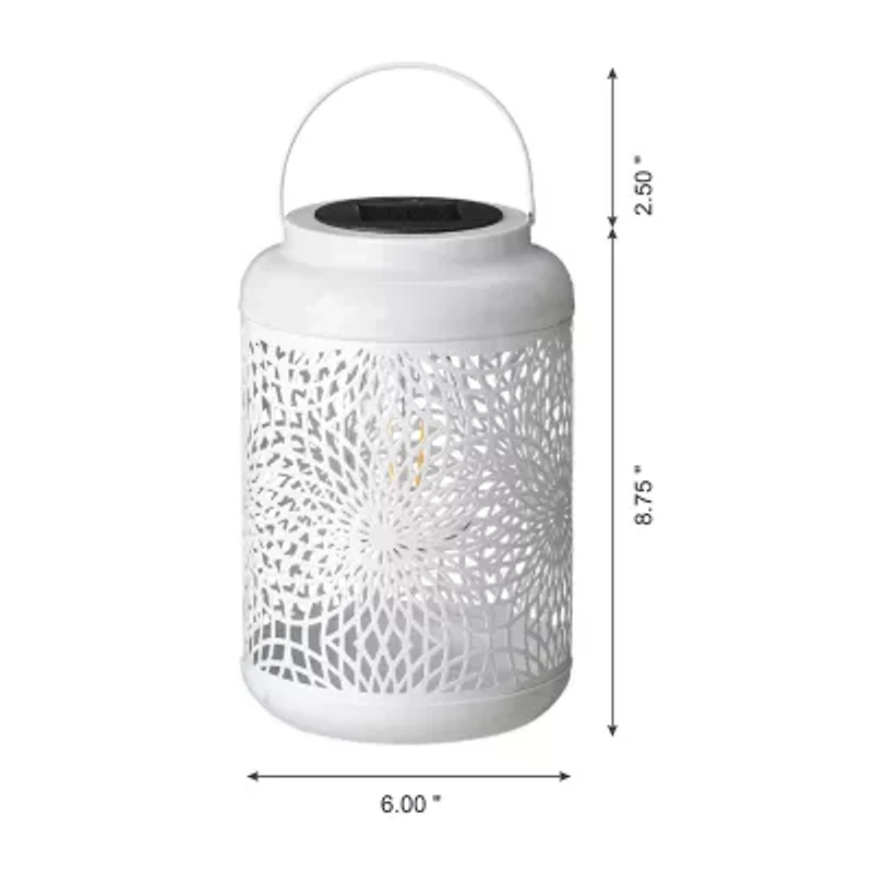Glitzhome 8.75" White Metal Cutout Lanterns
