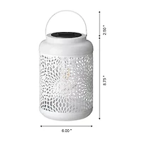 Glitzhome 8.75" White Metal Cutout Lanterns