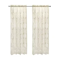 Limoges Rod Pocket Embroidered Sheer Single Curtain Panel