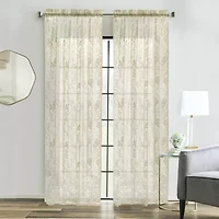 Limoges Rod Pocket Embroidered Sheer Single Curtain Panel