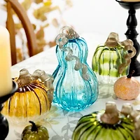 Glitzhome Crackle Glass Pumpkin 2-pc. Thanksgiving Tabletop Decor