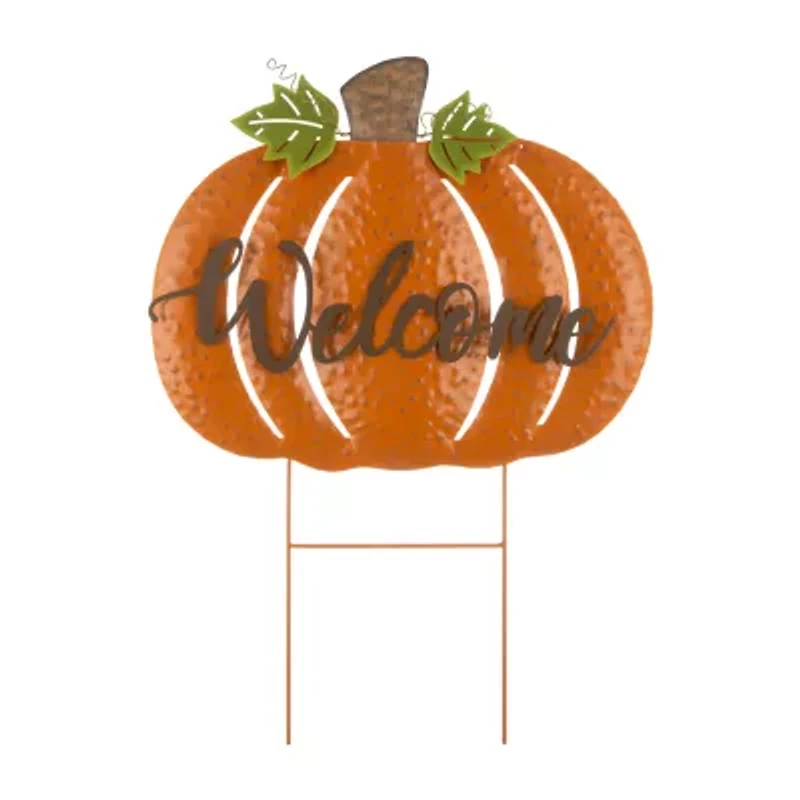 Glitzhome Fall Metal Pumpkin Thanksgiving Yard Art
