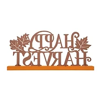 Glitzhome Wood And Metal Happy Harvest Thanksgiving Tabletop Decor