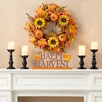 Glitzhome Wood And Metal Happy Harvest Thanksgiving Tabletop Decor