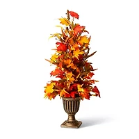 Glitzhome Fall Lighted Maple Leaves Tree Thanksgiving Porch Sign