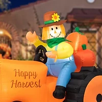 Glitzhome Fall Lighted Tractor Decor Thanksgiving Inflatable