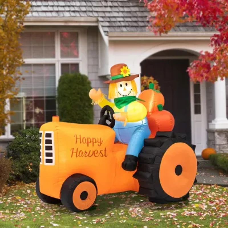 Glitzhome Fall Lighted Tractor Decor Thanksgiving Inflatable