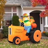 Glitzhome Fall Lighted Tractor Decor Thanksgiving Inflatable