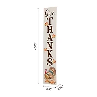 Glitzhome Harvest Wooden Give Thanks Thanksgiving Porch Sign