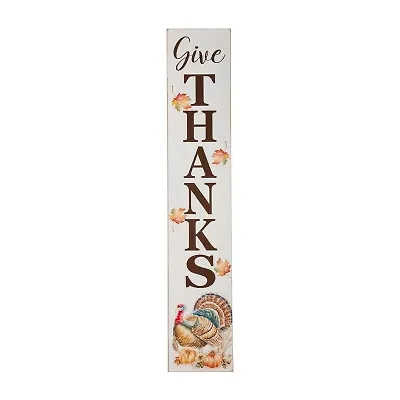 Glitzhome Harvest Wooden Give Thanks Thanksgiving Porch Sign