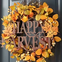 Glitzhome Metal "Happy Harvest" Decor Wall Sign