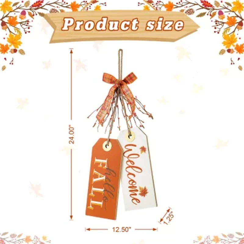 Glitzhome Fall Wooden Door Hanger Wall Sign