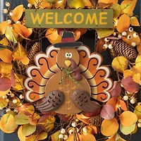 Glitzhome Iron/Wooden Turkey Welcome Decor Wall Art