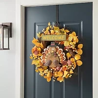 Glitzhome Iron/Wooden Turkey Welcome Decor Wall Art