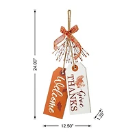 Glitzhome Harvest Wooden Give Thanks Door Hanger Wall Art