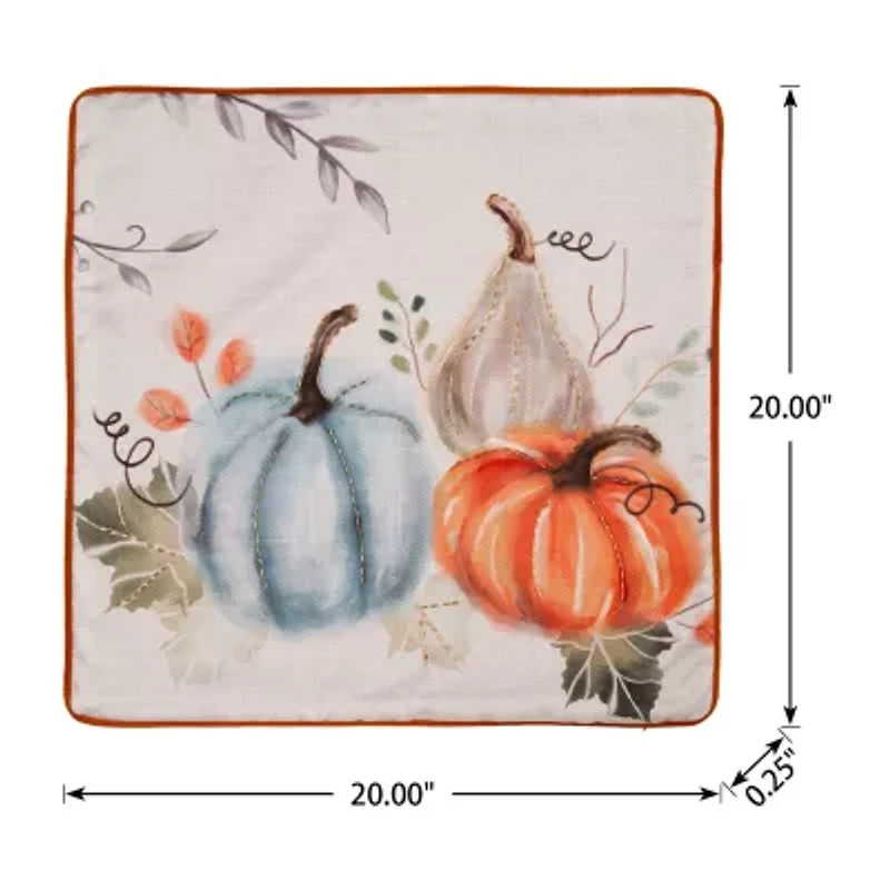 Glitzhome Faux Burlap Pumpkin Throw Pillow Cover