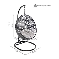 Jackson Outdoor Hanging Egg Chair with Stand Gray