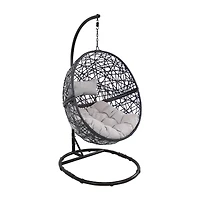 Jackson Outdoor Hanging Egg Chair with Stand Gray