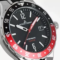 Jacques Lemans Mens Automatic Black Strap Watch Wjl0027503