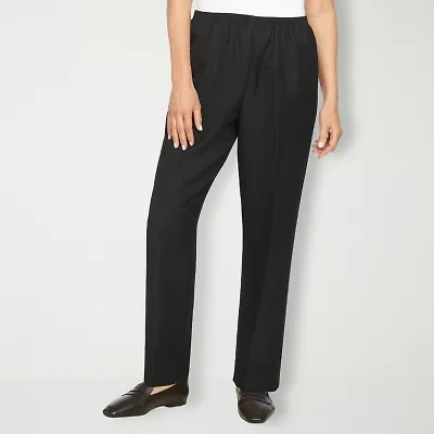 Alfred Dunner Classics Womens Straight Mid Rise Pull-On Pant
