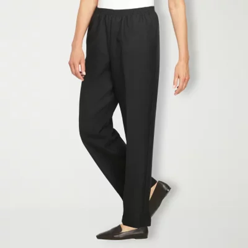 Alfred Dunner Classics Womens Straight Mid Rise Pull-On Pant