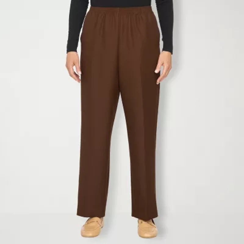 Alfred Dunner Classics Womens Straight Mid Rise Pull-On Pant