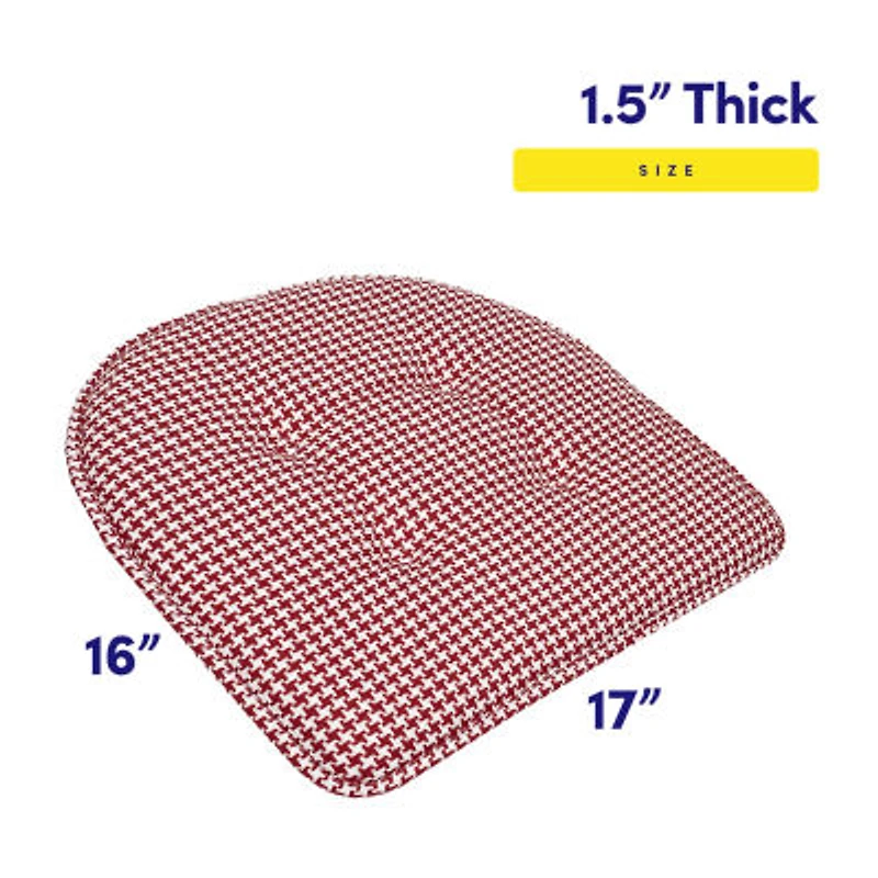 Sweet Home Collection™ Houndstooth Stitch U Shaped Memory Foam 17" x 16" Chair Cushions