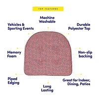 Sweet Home Collection™ Houndstooth Stitch U Shaped Memory Foam 17" x 16" Chair Cushions