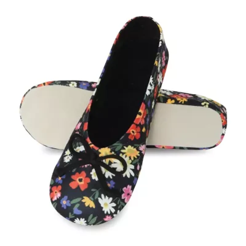 Isotoner Spandex Womens Ballerina Slippers
