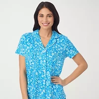Cuddl Duds Womens Short Sleeve 2-pc. Pajama Set