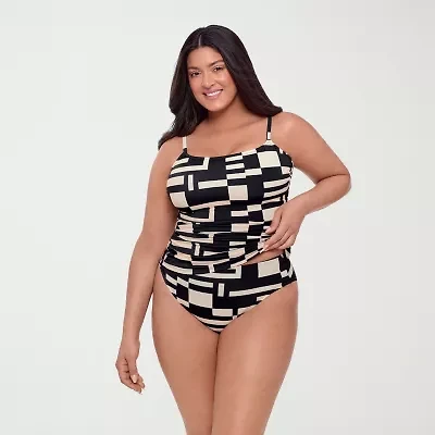 S3 Swim Womens Geometric Tankini Swimsuit Top