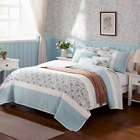 Madison Park Vanessa 6-Pc Cotton Percale Quilt Set With Throw Pillows