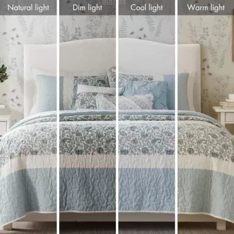 Madison Park Vanessa 6-Pc Cotton Percale Quilt Set With Throw Pillows
