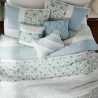 Madison Park Vanessa 6-Pc Cotton Percale Quilt Set With Throw Pillows
