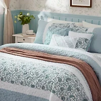 Madison Park Vanessa 6-Pc Cotton Percale Quilt Set With Throw Pillows