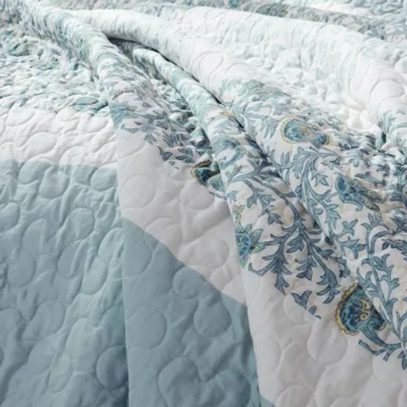 Madison Park Vanessa 6-Pc Cotton Percale Quilt Set With Throw Pillows
