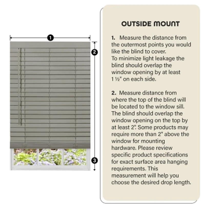 Achim Gii Madera Falsa 2" Cordless Faux Wood Blind