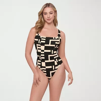 S3 Swim Womens Floral Moderate Coverage One Piece Swimsuit