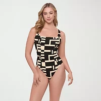 S3 Swim Womens Floral Moderate Coverage One Piece Swimsuit
