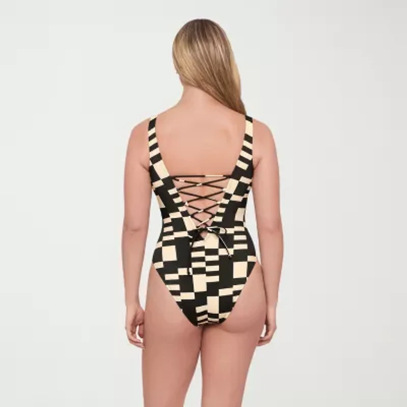 S3 Swim Womens Floral Moderate Coverage One Piece Swimsuit