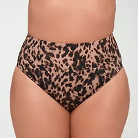 S3 Swim Womens Animal Moderate Coverage High Waist Bikini Swimsuit Bottom