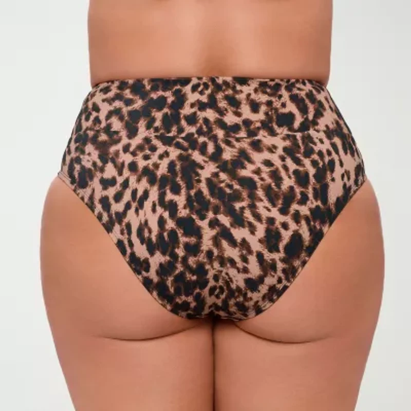 S3 Swim Womens Animal Moderate Coverage High Waist Bikini Swimsuit Bottom