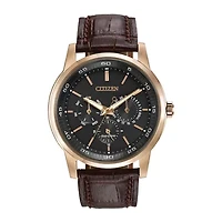Citizen® Eco-Drive® Mens Brown Leather Strap Watch BU2013-08E