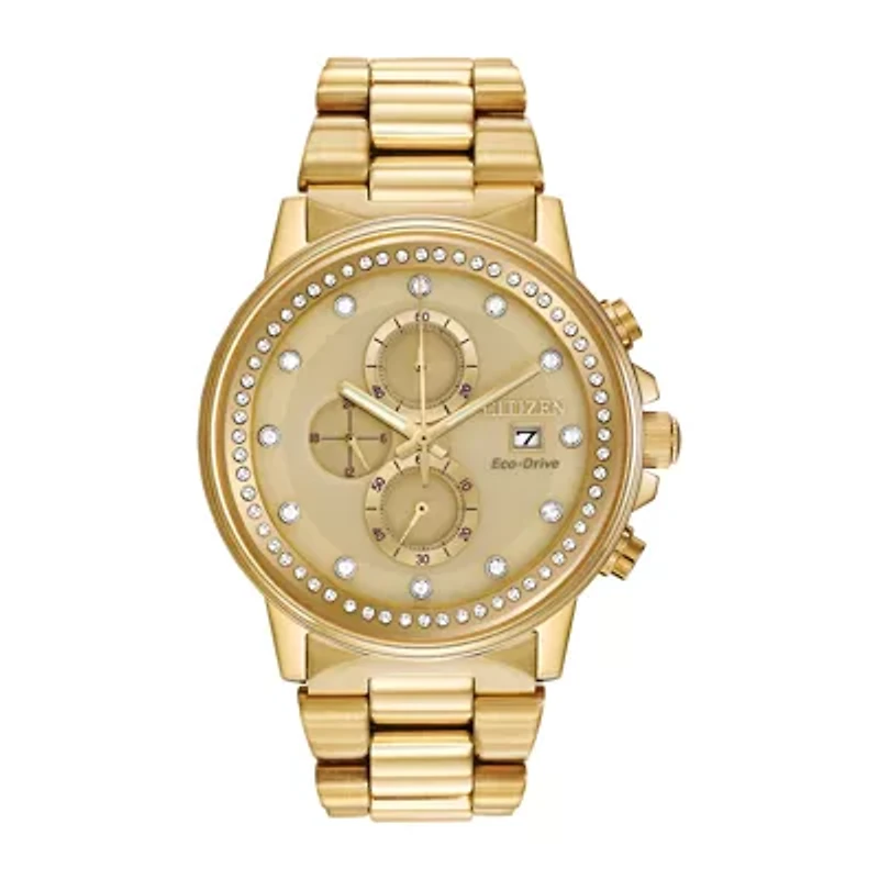 Citizen® Eco-Drive® Nighthawk Mens Gold-Tone Chronograph Watch FB3002-53P