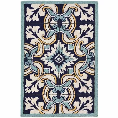 Liora Manne Ravella Floral Tile Floral Hand Tufted Indoor Outdoor Rectangular Accent Rug