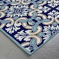 Liora Manne Ravella Floral Tile Floral Hand Tufted Indoor Outdoor Rectangular Accent Rug