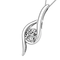 Sirena Womens 1/8 CT. T.W. Genuine White Diamond 14K White Gold 18 Inch Pendant Necklace