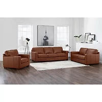 Dillon Leather Sofa, Loveseat, & Chair Set