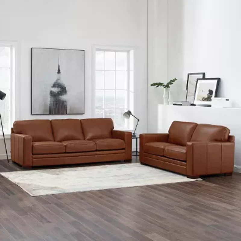 Amax Leather Dillon Leather Upholstery Collection Sofa & Loveseat Set